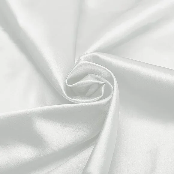 Women's White Silky Satin Fabric Stretch High Waist Casual Pull On Maxi Skirt
